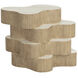 Geddes 24.5 X 20.75 inch Travertine Look / Cream Outdoor Side Table